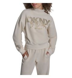 DP5T1426 LOGO ΠΟΥΛΟΒΕΡ ΜΑΚΡΥΜΑΝΙΚΟ DKNY