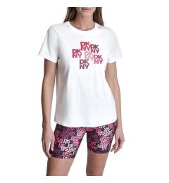 DP6T1760 LOGO ΜΠΛΟΥΖΑ ΚΟΝΤΟΜΑΝΙΚΗ DKNY