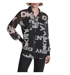 P4RA6FXZ LOGO ΠΟΥΚΑΜΙΣΟ DKNY