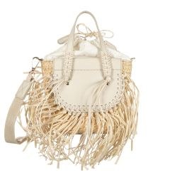 HABANERA FRINGES - OFFWHITE  TOTE HANDBAG CUBA LAB