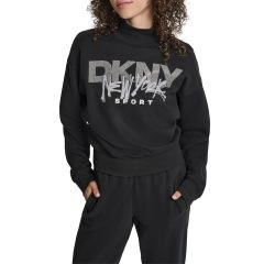 DP5T1426 LOGO ΠΟΥΛΟΒΕΡ ΜΑΚΡΥΜΑΝΙΚΟ DKNY