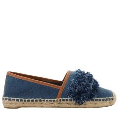 34817 SHAW DENIM FRINGE ESPADRILLE ΕΣΠΑΝΤΡΙΓΙΑ FLAT TORY BURCH