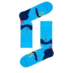 P000263 Santa On The Way To Work Sock ΚΑΛΤΣΑ ΜΕΣΑΙΑ HAPPY SOCKS