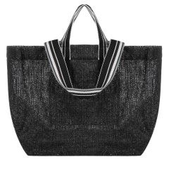 2401BlackBWGCh TOTE HANDBAG BEACH PEOPLE