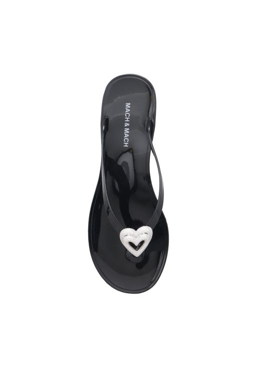 MACH & MACH ビーチサンダル S0888 05 GUM BLK SS25-S0888-05-GUM-BLK DOUBLE HEART ΣΑΝΔΑΛΙΑ MACH & MACH